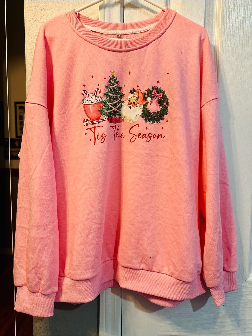 NWOT Pink 'Tis The Season Graphic Sweatshirt XXL